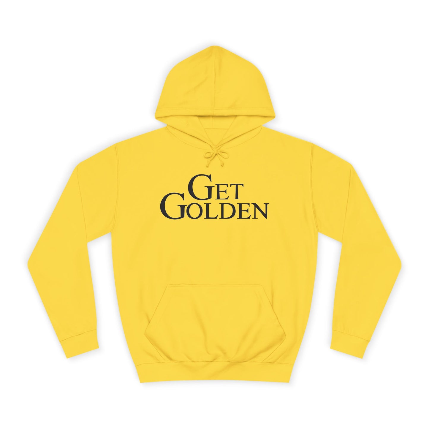 Bold & Fun Golden Girls-Inspired Pop Art "Get Golden" Unisex College Hoodie, Retro Design, Cozy Everyday Wear