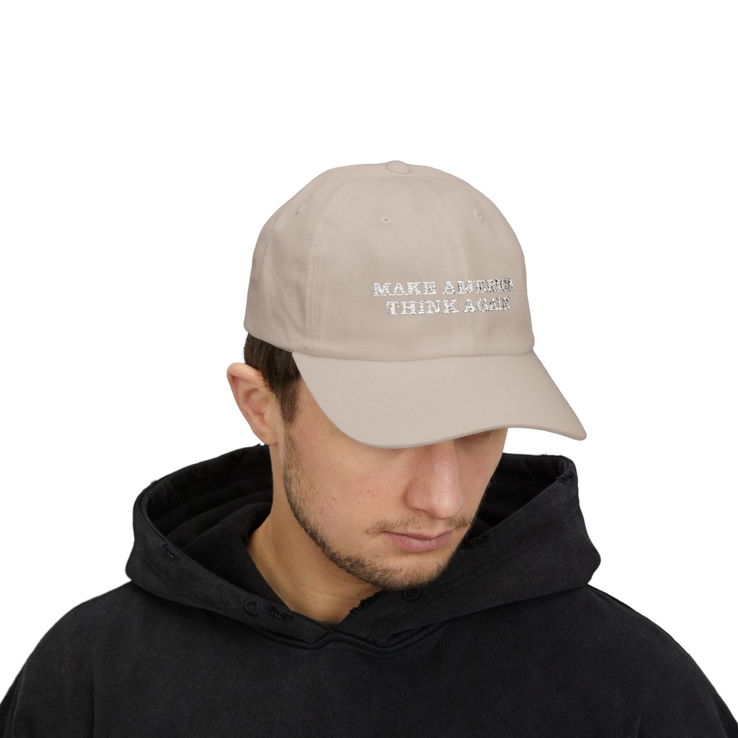 Make America Think Again" Classic Cap - Casual Unisex everyday Baseball Hat, Weekend Outings, Gifts, Trendy Cap for Any Occasion