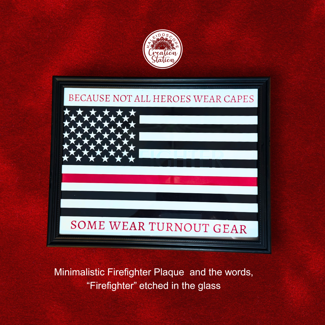 "Not All Heroes Wear Capes" First Responders Glass Etched Plaque
