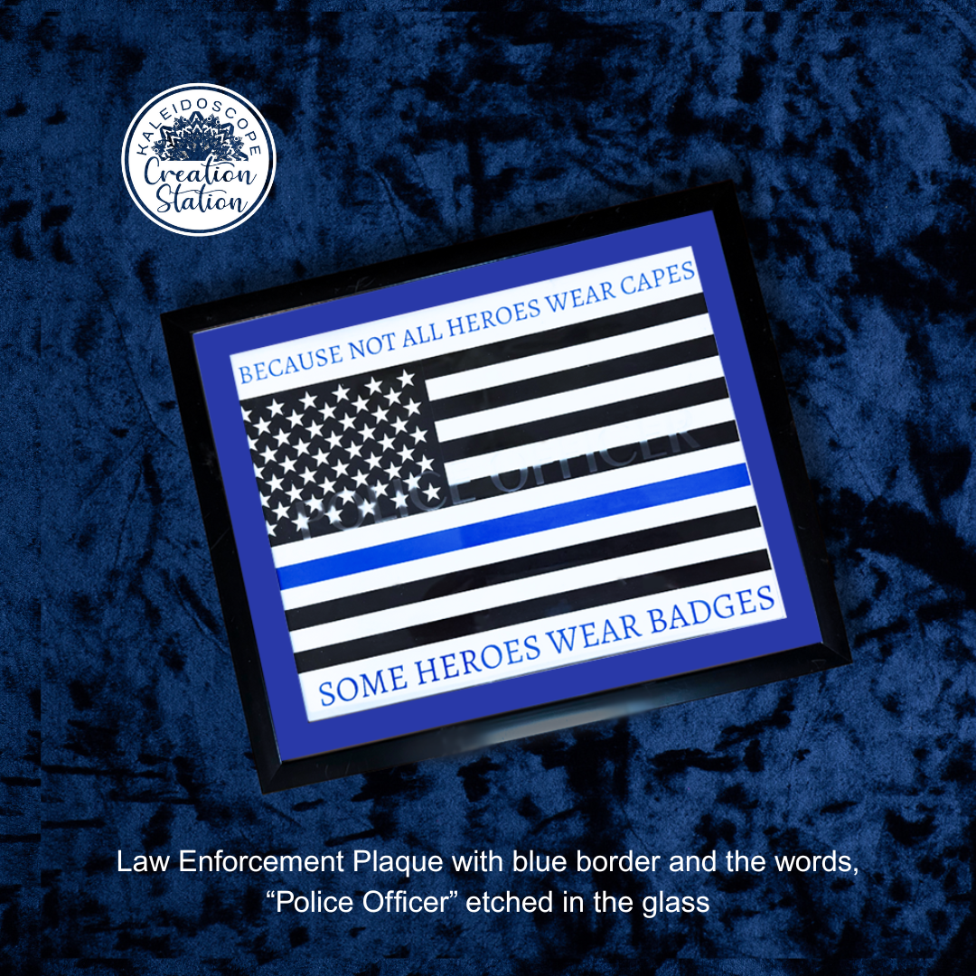 "Not All Heroes Wear Capes" First Responders Glass Etched Plaque