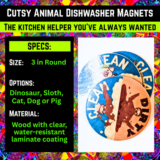 Animal Character Dishwasher Magnets